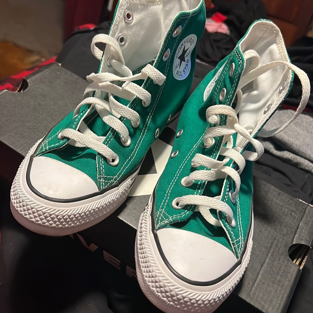 Amazon green high top Converse